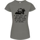 A Bad Day on My Bike Motorcycle Biker Womens Petite Cut T-Shirt Charcoal