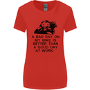 A Bad Day on My Bike Motorcycle Biker Womens Wider Cut T-Shirt Red