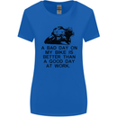 A Bad Day on My Bike Motorcycle Biker Womens Wider Cut T-Shirt Royal Blue