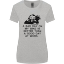 A Bad Day on My Bike Motorcycle Biker Womens Wider Cut T-Shirt Sports Grey