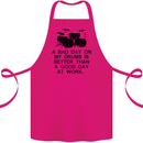 A Bad Day on My Drums Drummer Drumming Cotton Apron 100% Organic Pink