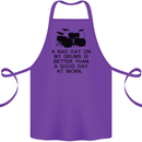 A Bad Day on My Drums Drummer Drumming Cotton Apron 100% Organic Purple