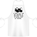 A Bad Day on My Drums Drummer Drumming Cotton Apron 100% Organic White