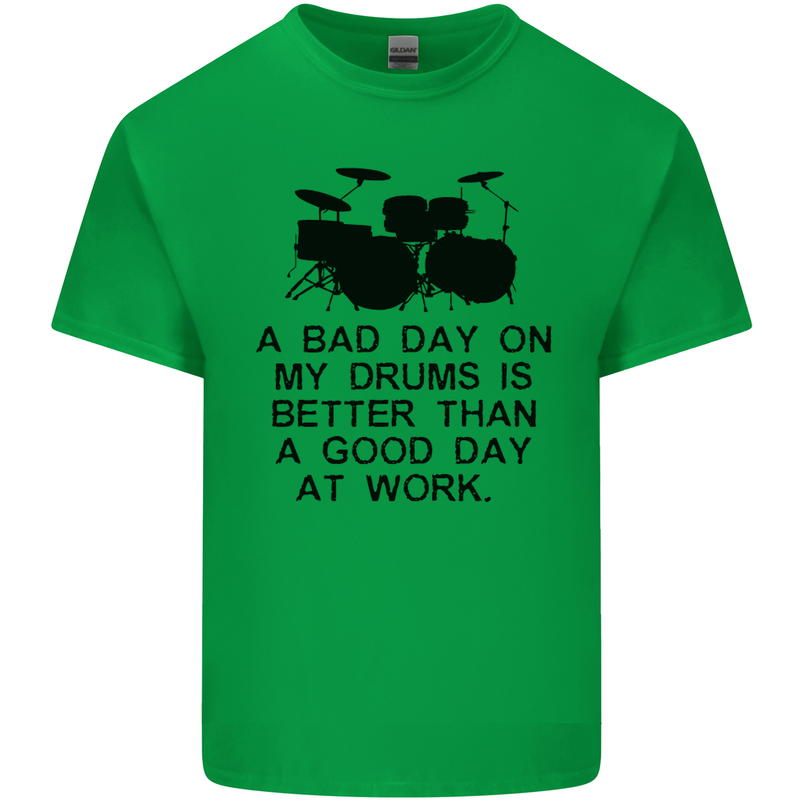 A Bad Day on My Drums Drummer Drumming Kids T-Shirt Childrens Irish Green