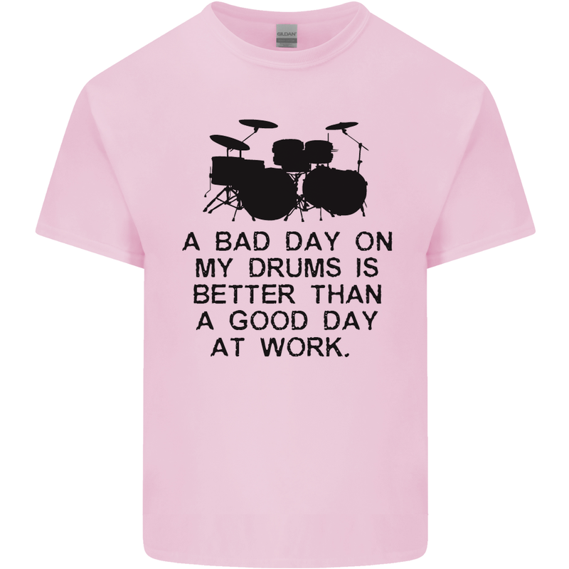 A Bad Day on My Drums Drummer Drumming Kids T-Shirt Childrens Light Pink