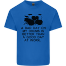 A Bad Day on My Drums Drummer Drumming Kids T-Shirt Childrens Royal Blue