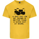 A Bad Day on My Drums Drummer Drumming Kids T-Shirt Childrens Yellow