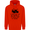 A Bad Day on My Drums Drummer Drumming Mens 80% Cotton Hoodie Bright Red