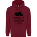 A Bad Day on My Drums Drummer Drumming Mens 80% Cotton Hoodie Maroon