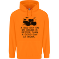 A Bad Day on My Drums Drummer Drumming Mens 80% Cotton Hoodie Orange