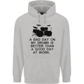 A Bad Day on My Drums Drummer Drumming Mens 80% Cotton Hoodie Sports Grey