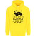 A Bad Day on My Drums Drummer Drumming Mens 80% Cotton Hoodie Yellow