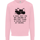 A Bad Day on My Drums Drummer Drumming Mens Sweatshirt Jumper Light Pink