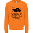 A Bad Day on My Drums Drummer Drumming Mens Sweatshirt Jumper Orange
