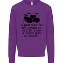 A Bad Day on My Drums Drummer Drumming Mens Sweatshirt Jumper Purple