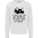 A Bad Day on My Drums Drummer Drumming Mens Sweatshirt Jumper White