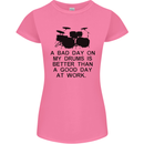 A Bad Day on My Drums Drummer Drumming Womens Petite Cut T-Shirt Azalea