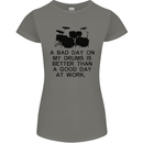 A Bad Day on My Drums Drummer Drumming Womens Petite Cut T-Shirt Charcoal