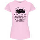 A Bad Day on My Drums Drummer Drumming Womens Petite Cut T-Shirt Light Pink
