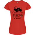 A Bad Day on My Drums Drummer Drumming Womens Petite Cut T-Shirt Red
