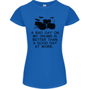 A Bad Day on My Drums Drummer Drumming Womens Petite Cut T-Shirt Royal Blue