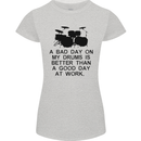 A Bad Day on My Drums Drummer Drumming Womens Petite Cut T-Shirt Sports Grey