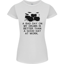 A Bad Day on My Drums Drummer Drumming Womens Petite Cut T-Shirt White