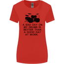 A Bad Day on My Drums Drummer Drumming Womens Wider Cut T-Shirt Red