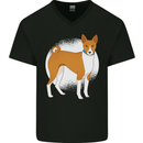 A Basenji Dog Mens V-Neck Cotton T-Shirt Black