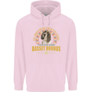 A Basset Hound Dog Childrens Kids Hoodie Light Pink
