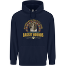 A Basset Hound Dog Childrens Kids Hoodie Navy Blue