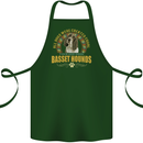 A Basset Hound Dog Cotton Apron 100% Organic Forest Green