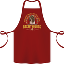 A Basset Hound Dog Cotton Apron 100% Organic Maroon