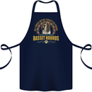 A Basset Hound Dog Cotton Apron 100% Organic Navy Blue