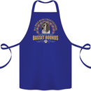 A Basset Hound Dog Cotton Apron 100% Organic Royal Blue