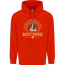 A Basset Hound Dog Mens 80% Cotton Hoodie Bright Red