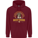 A Basset Hound Dog Mens 80% Cotton Hoodie Maroon