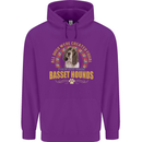 A Basset Hound Dog Mens 80% Cotton Hoodie Purple