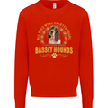 A Basset Hound Dog Mens Sweatshirt Jumper Bright Red