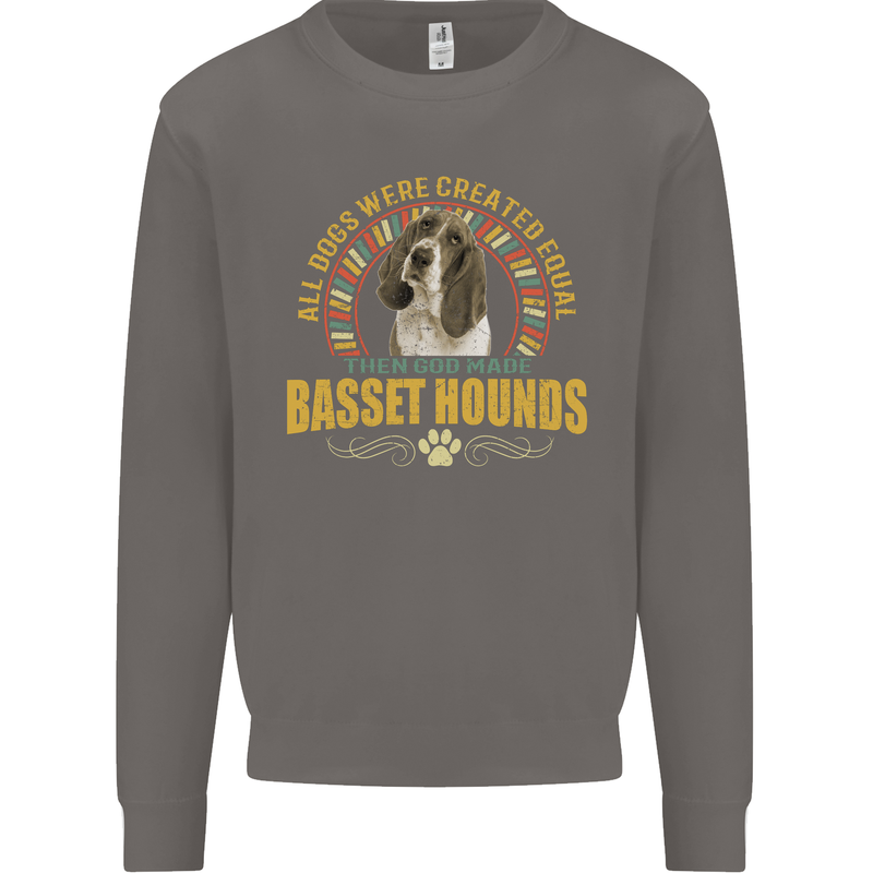 A Basset Hound Dog Mens Sweatshirt Jumper Charcoal