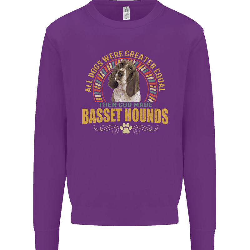 A Basset Hound Dog Mens Sweatshirt Jumper Purple
