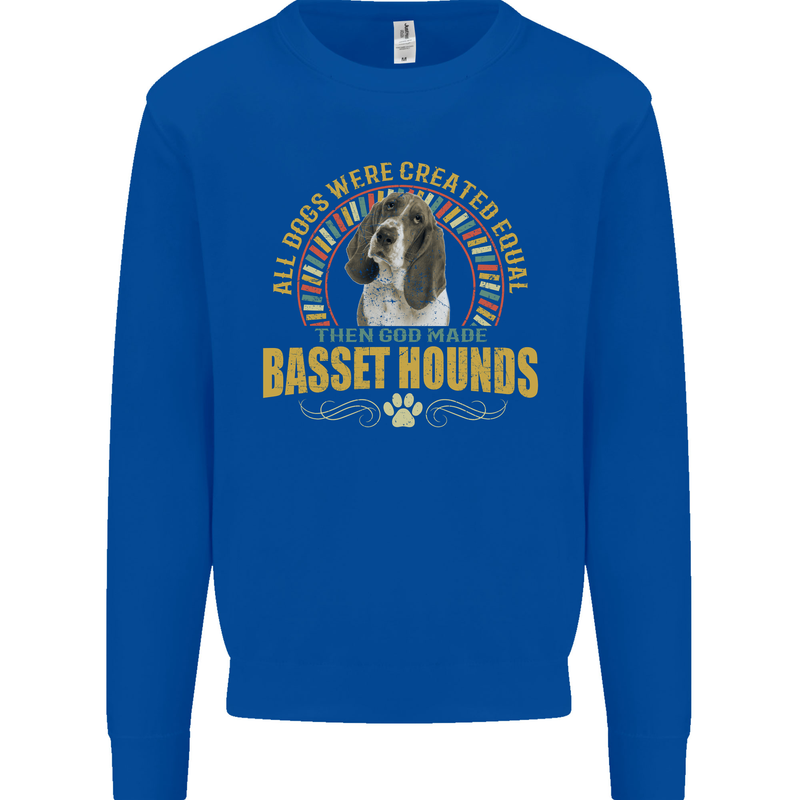 A Basset Hound Dog Mens Sweatshirt Jumper Royal Blue