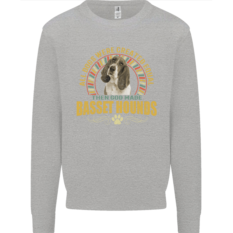 A Basset Hound Dog Mens Sweatshirt Jumper Sports Grey