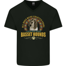 A Basset Hound Dog Mens V-Neck Cotton T-Shirt Black