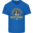 A Basset Hound Dog Mens V-Neck Cotton T-Shirt Royal Blue