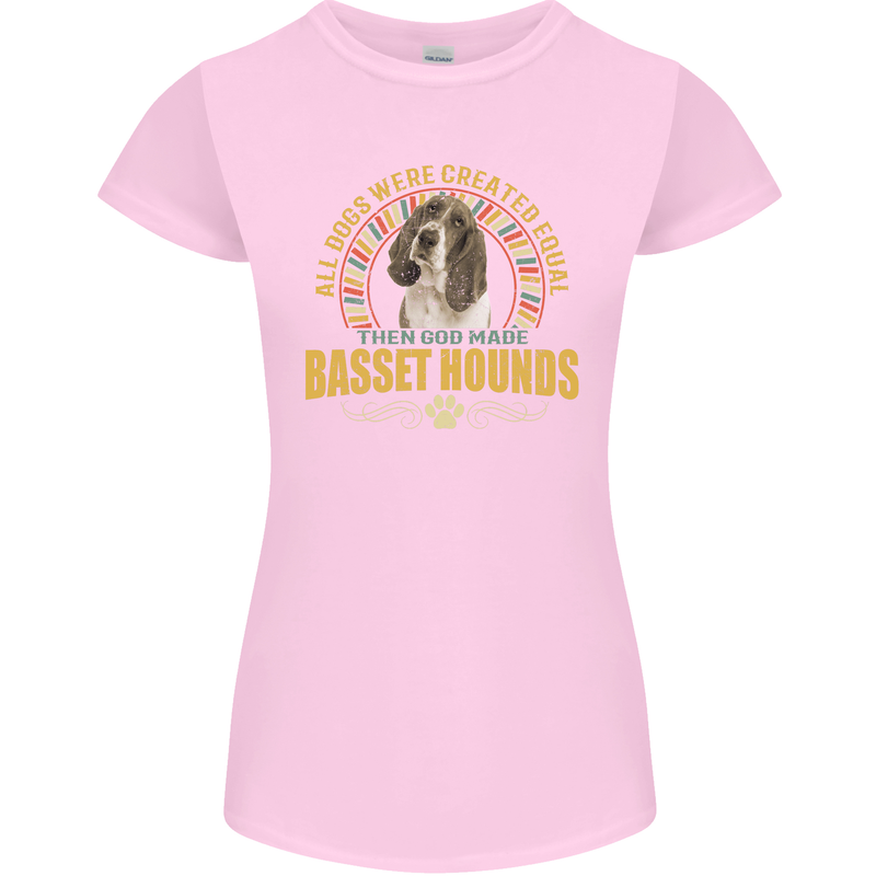 A Basset Hound Dog Womens Petite Cut T-Shirt Light Pink