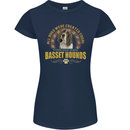 A Basset Hound Dog Womens Petite Cut T-Shirt Navy Blue