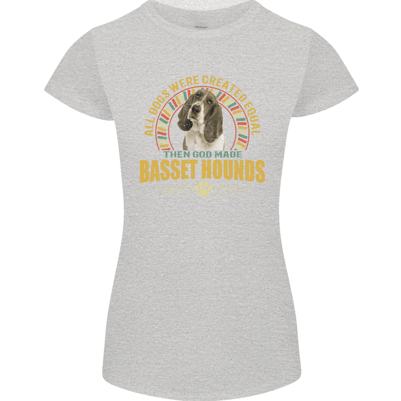 A Basset Hound Dog Womens Petite Cut T-Shirt Sports Grey
