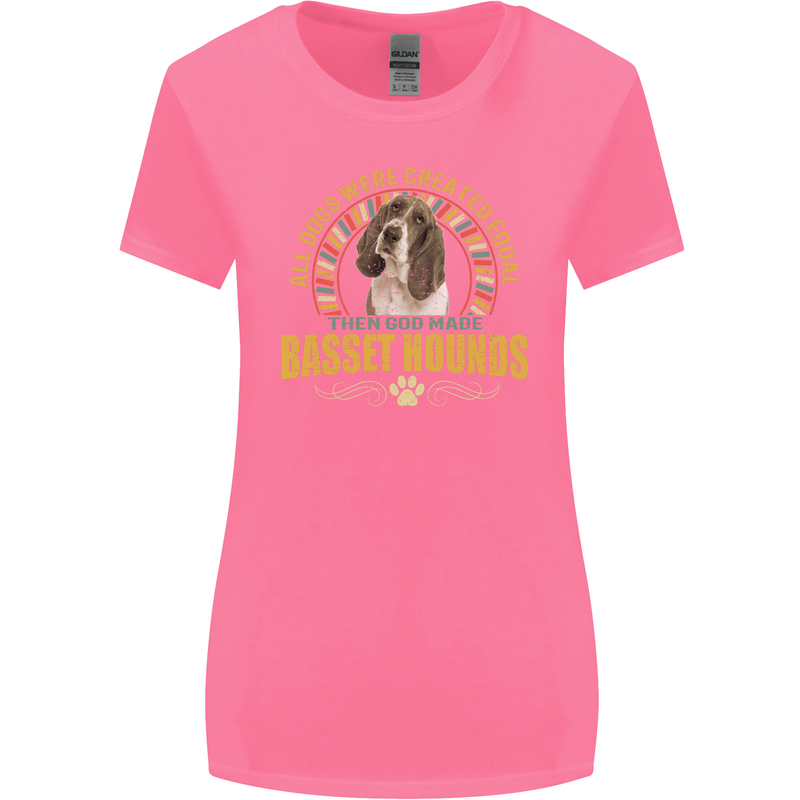 A Basset Hound Dog Womens Wider Cut T-Shirt Azalea