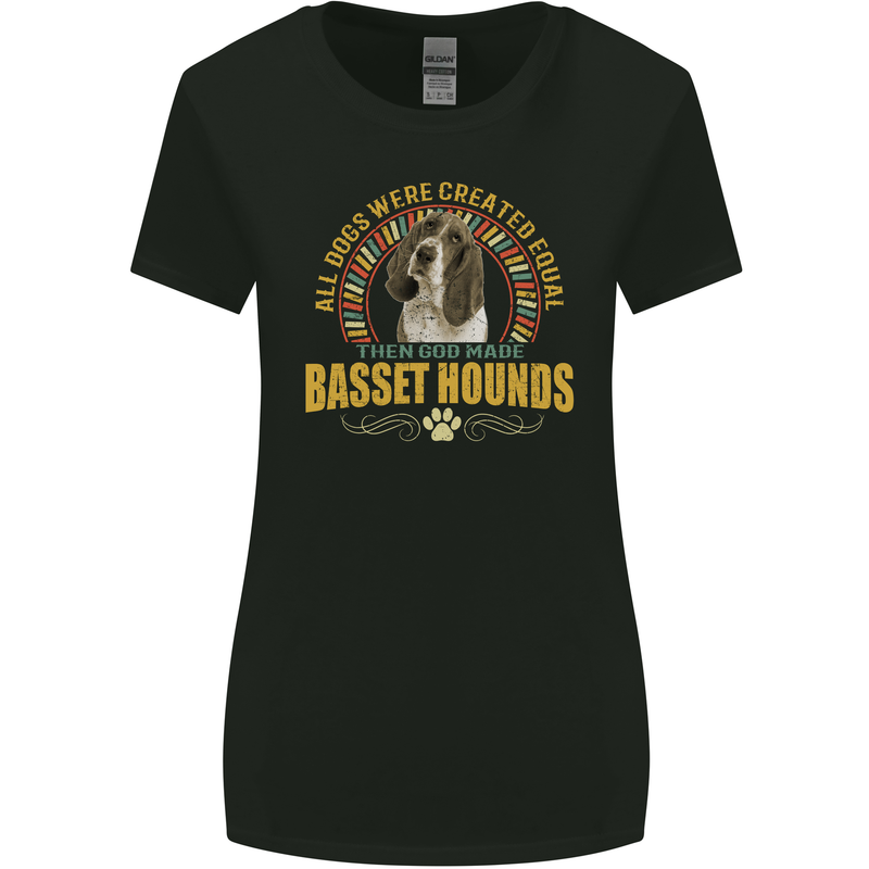 A Basset Hound Dog Womens Wider Cut T-Shirt Black